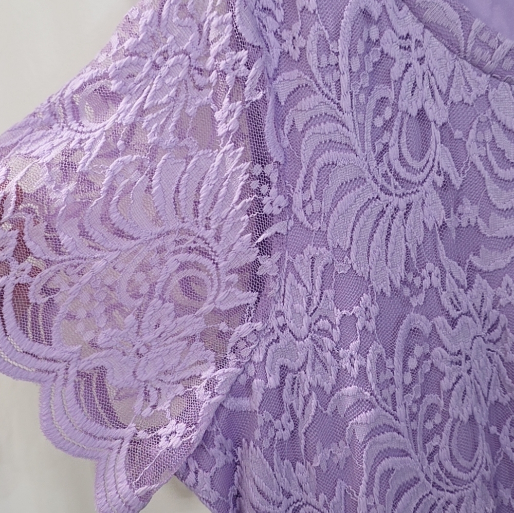 🥳HOST PICK🥳 Torrid 3 3X 22/24 Midi Lavender Lace Midi Fit Flare Dress Whimsy - Picture 9 of 12